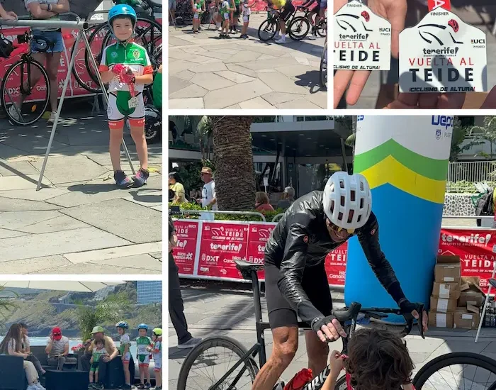 LOS MAS PEQUEÑOS DEL BENTOR ENTREGAN LAS MEDALLAS FINISHER EN LA VUELTA AL TEIDE